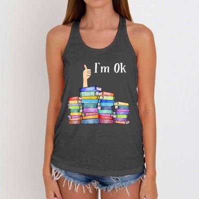 Reading Book Lovers I'm Ok National Book Lovers Day TShirt Women's Knotted Racerback Tank