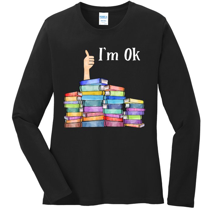 Reading Book Lovers I'm Ok National Book Lovers Day TShirt Ladies Long Sleeve Shirt