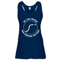 Retro Be Like Water Run Through The Hose Funny Ladies Essential Flowy Tank