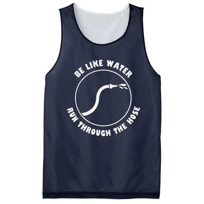 Retro Be Like Water Run Through The Hose Funny Mesh Reversible Basketball Jersey Tank