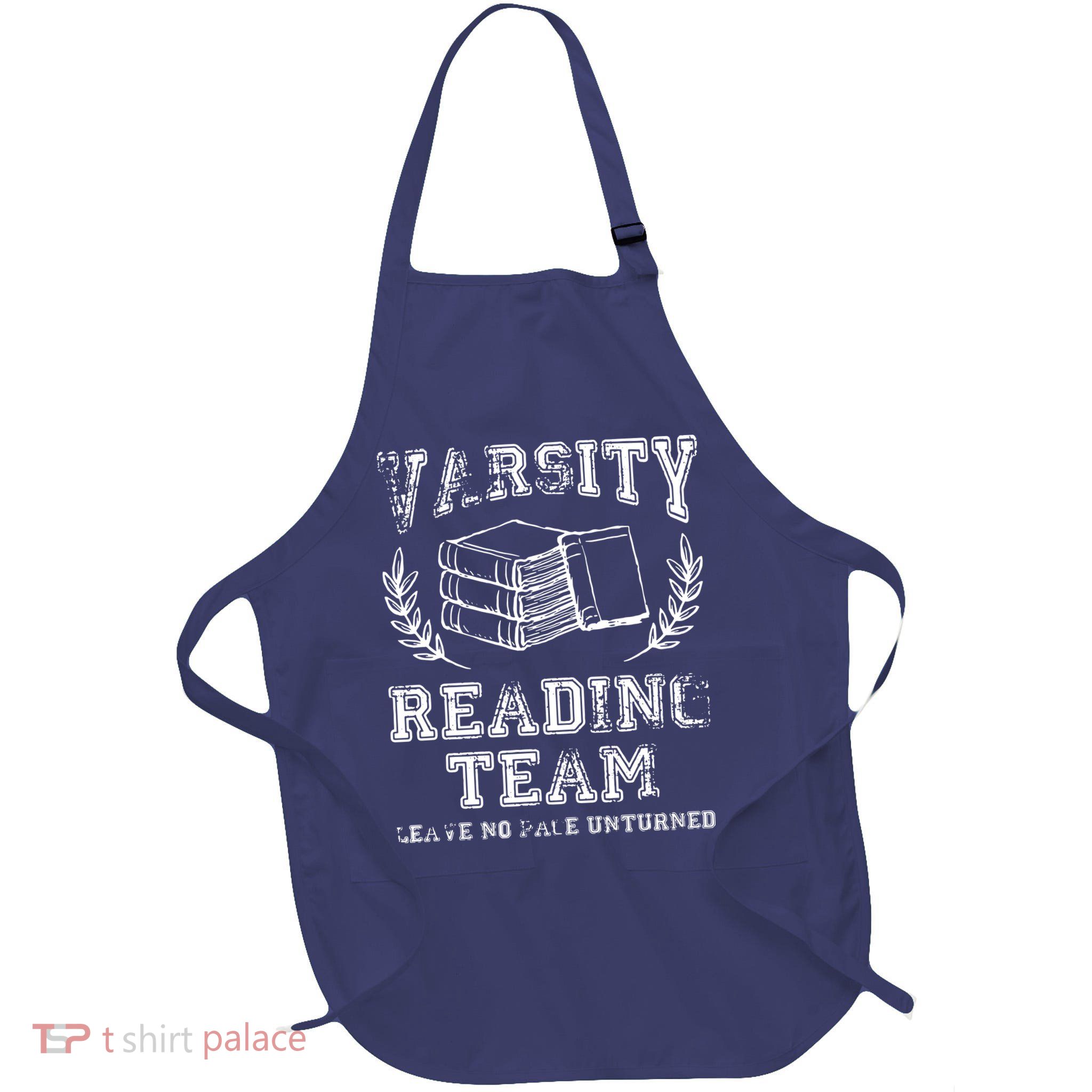 Reader Book Lover Gift Varsity Reading Team Full-Length Apron With Pockets