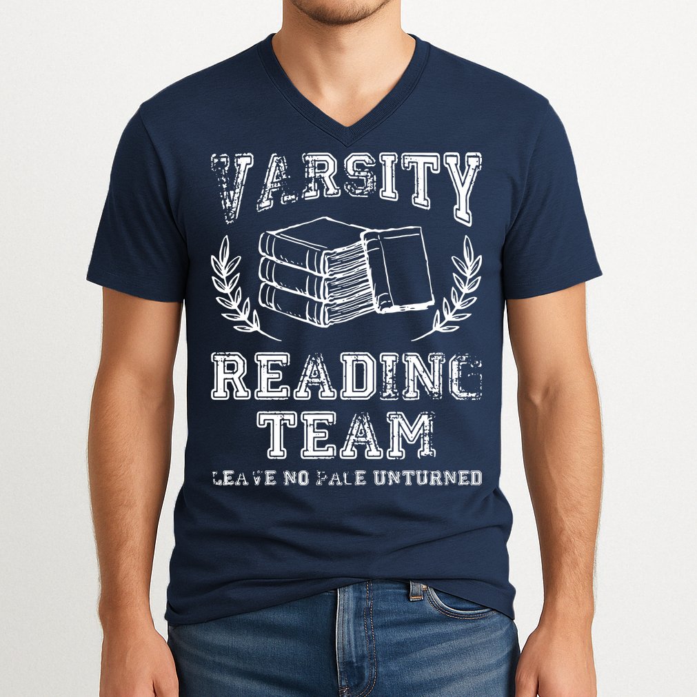 Reader Book Lover Gift Varsity Reading Team V-Neck T-Shirt