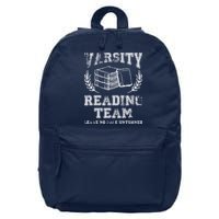 Reader Book Lover Gift Varsity Reading Team 16 in Basic Backpack