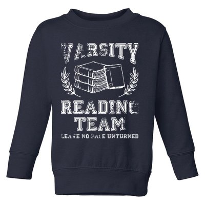 Reader Book Lover Gift Varsity Reading Team Toddler Sweatshirt
