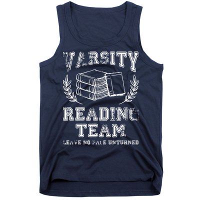 Reader Book Lover Gift Varsity Reading Team Tank Top