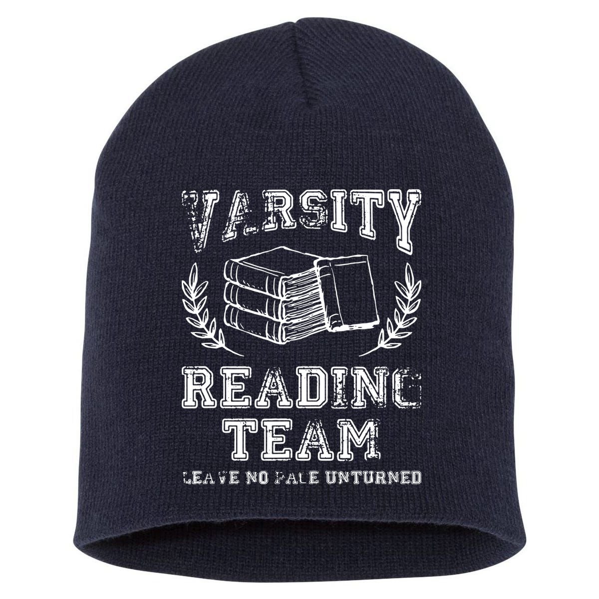 Reader Book Lover Gift Varsity Reading Team Short Acrylic Beanie