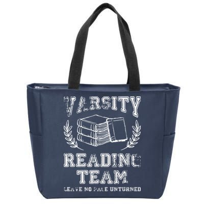 Reader Book Lover Gift Varsity Reading Team Zip Tote Bag
