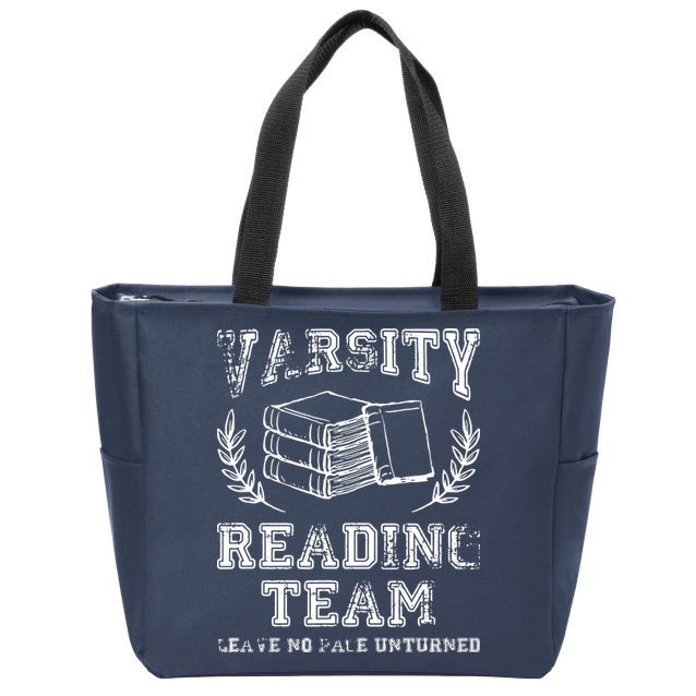 Reader Book Lover Gift Varsity Reading Team Zip Tote Bag