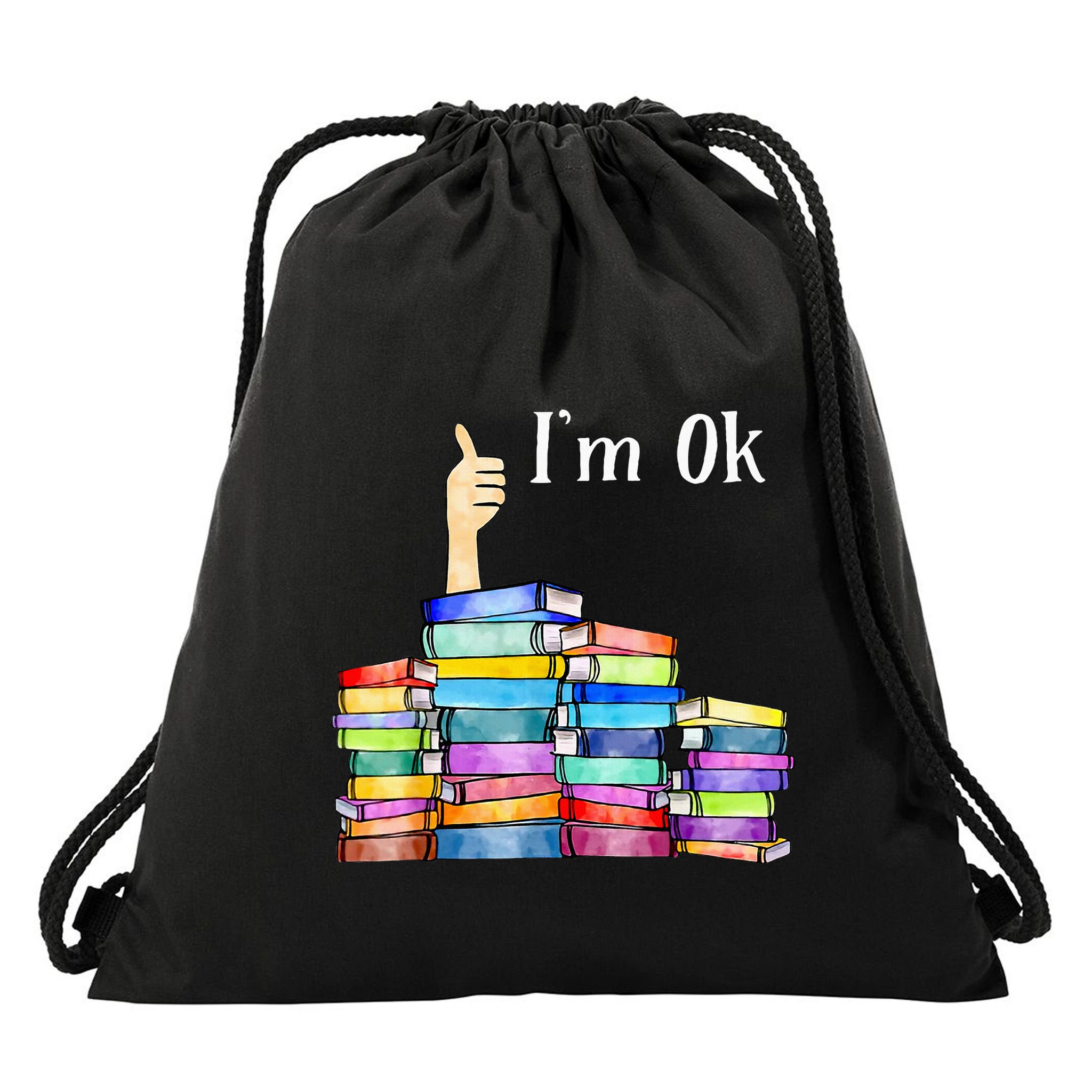 Reading Book Lovers IM Ok National Book Drawstring Bag