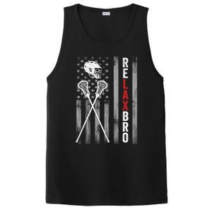 Relax Bro Lacrosse American Flag Lax PosiCharge Competitor Tank