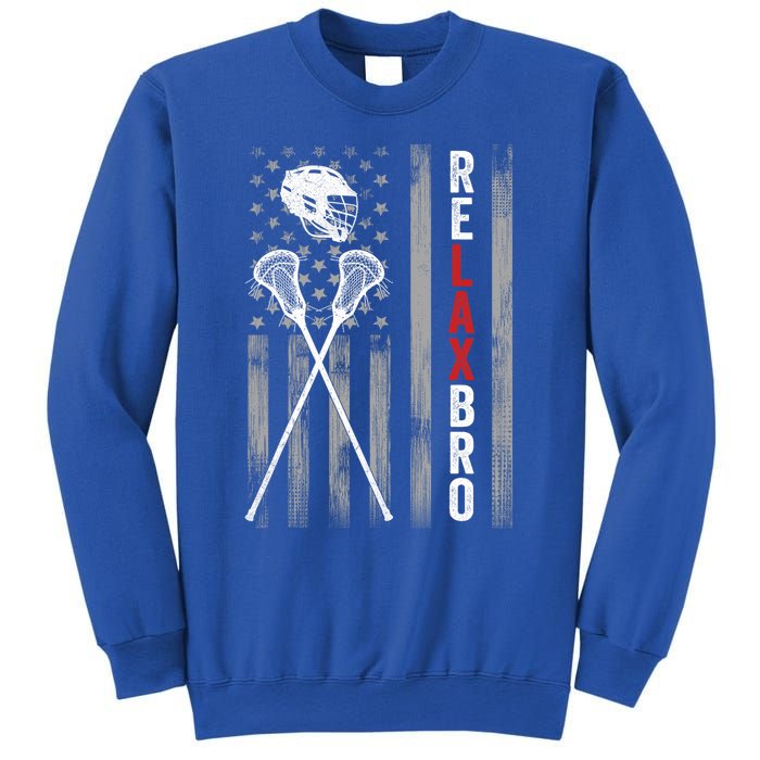 Relax Bro Lacrosse American Flag Lax Sweatshirt