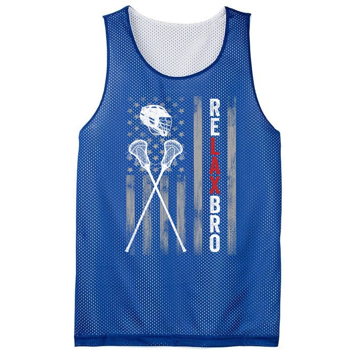 Relax Bro Lacrosse American Flag Lax Mesh Reversible Basketball Jersey Tank