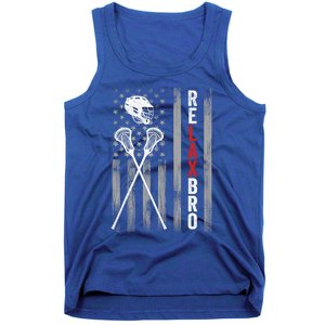 Relax Bro Lacrosse American Flag Lax Tank Top