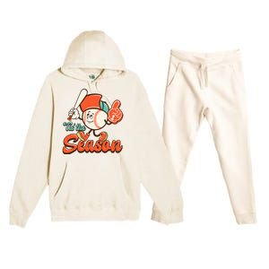 Retro Baseball Lover Tis The Season Game Day Premium Hooded Sweatsuit Set