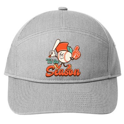 Retro Baseball Lover Tis The Season Game Day 7-Panel Snapback Hat