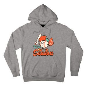 Retro Baseball Lover Tis The Season Game Day Tall Hoodie