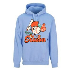 Retro Baseball Lover Tis The Season Game Day Unisex Surf Hoodie