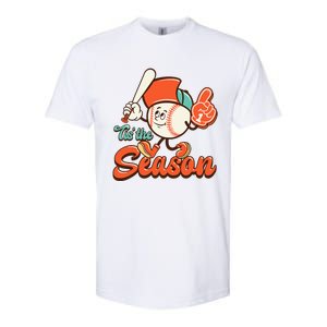 Retro Baseball Lover Tis The Season Game Day Softstyle CVC T-Shirt