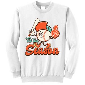 Retro Baseball Lover Tis The Season Game Day Sweatshirt