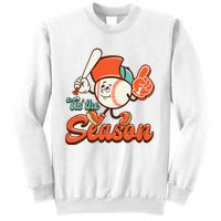 Retro Baseball Lover Tis The Season Game Day Sweatshirt