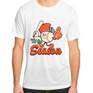 Retro Baseball Lover Tis The Season Game Day Adult ChromaSoft Performance T-Shirt