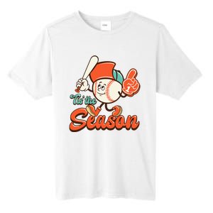 Retro Baseball Lover Tis The Season Game Day Tall Fusion ChromaSoft Performance T-Shirt