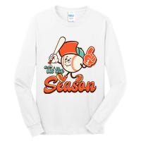 Retro Baseball Lover Tis The Season Game Day Tall Long Sleeve T-Shirt