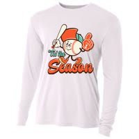 Retro Baseball Lover Tis The Season Game Day Cooling Performance Long Sleeve Crew