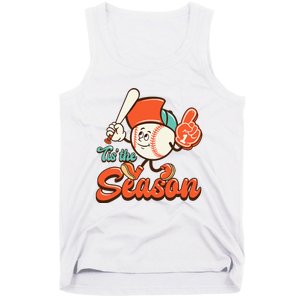 Retro Baseball Lover Tis The Season Game Day Tank Top