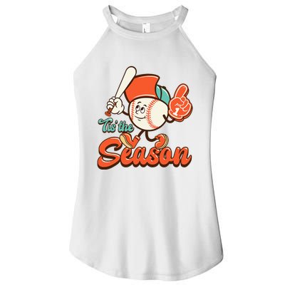 Retro Baseball Lover Tis The Season Game Day Women’s Perfect Tri Rocker Tank