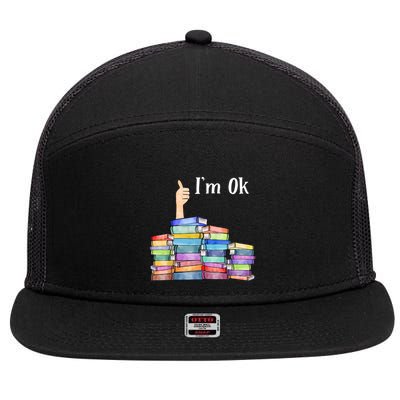 Reading Book Lovers IM Ok National Book Lovers Day 7 Panel Mesh Trucker Snapback Hat