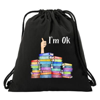 Reading Book Lovers IM Ok National Book Lovers Day Drawstring Bag