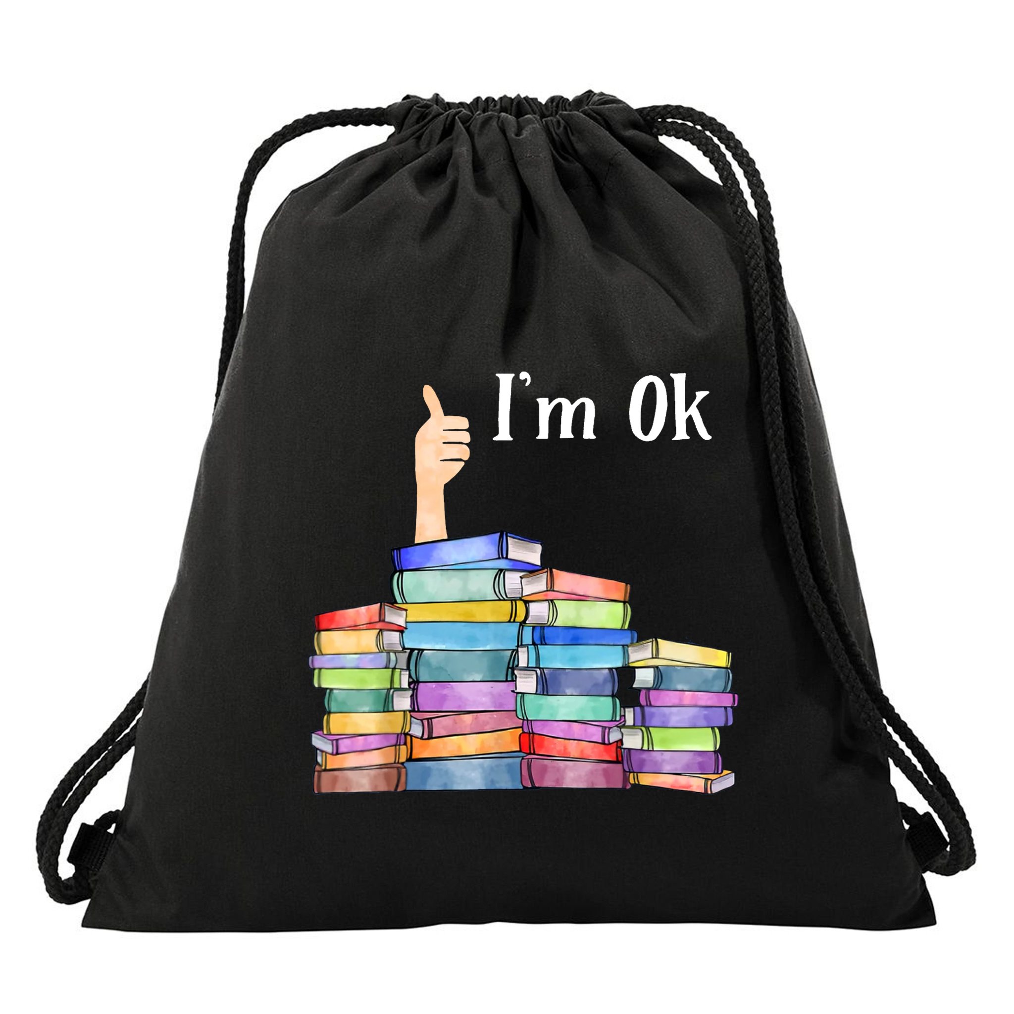 Reading Book Lovers IM Ok National Book Lovers Day Drawstring Bag