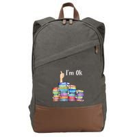 Reading Book Lovers IM Ok National Book Lovers Day Cotton Canvas Backpack