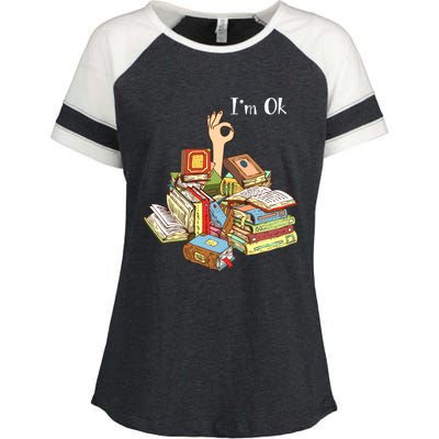 Reading Book Lovers IM Ok National Book Lovers Day Cool Gift Enza Ladies Jersey Colorblock Tee