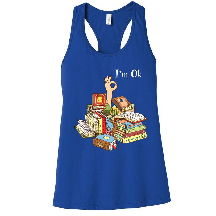 Reading Book Lovers IM Ok National Book Lovers Day Cool Gift Women's Racerback Tank