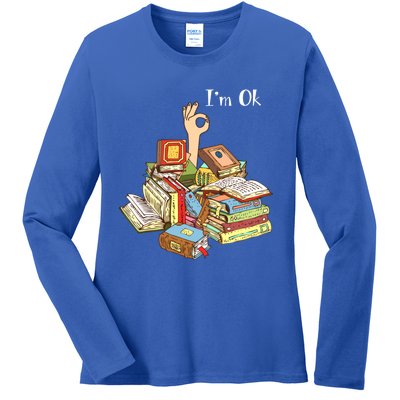 Reading Book Lovers IM Ok National Book Lovers Day Cool Gift Ladies Long Sleeve Shirt