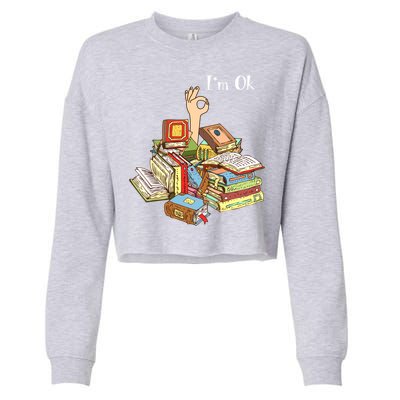 Reading Book Lovers IM Ok National Book Lovers Day Cool Gift Cropped Pullover Crew