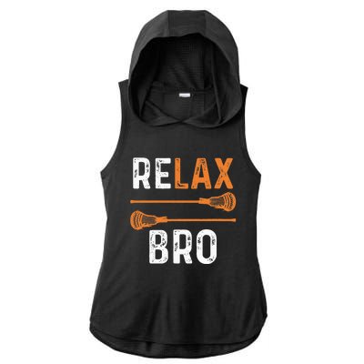 Relax Bro Lacrosse Sports Team Game Ladies PosiCharge Tri-Blend Wicking Draft Hoodie Tank