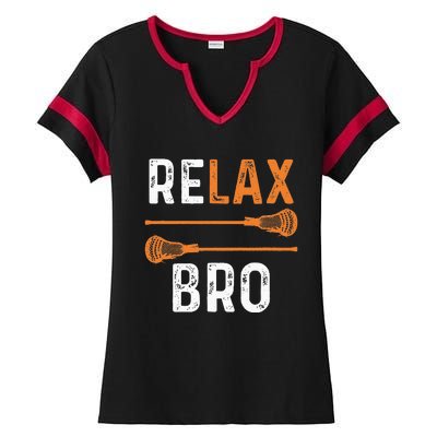 Relax Bro Lacrosse Sports Team Game Ladies Halftime Notch Neck Tee