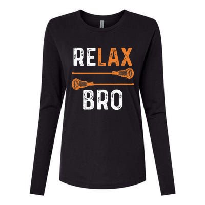 Relax Bro Lacrosse Sports Team Game Womens Cotton Relaxed Long Sleeve T-Shirt