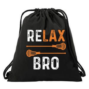 Relax Bro Lacrosse Sports Team Game Drawstring Bag