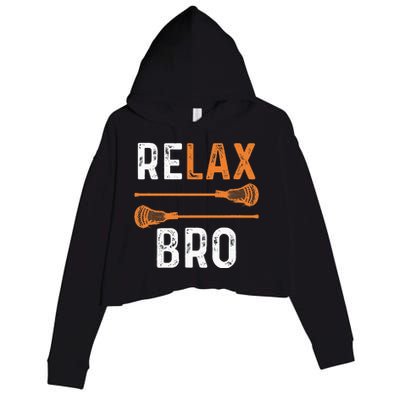 Relax Bro Lacrosse Sports Team Game Crop Fleece Hoodie