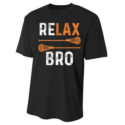 Relax Bro Lacrosse Sports Team Game Performance Sprint T-Shirt