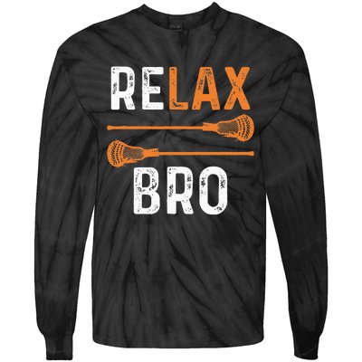 Relax Bro Lacrosse Sports Team Game Tie-Dye Long Sleeve Shirt