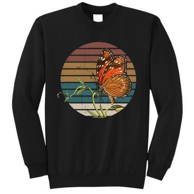 Retro Butterfly Lover Monarch Entomolgist Vintage Milkweed Sweatshirt