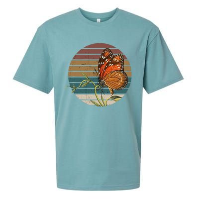 Retro Butterfly Lover Monarch Entomolgist Vintage Milkweed Sueded Cloud Jersey T-Shirt