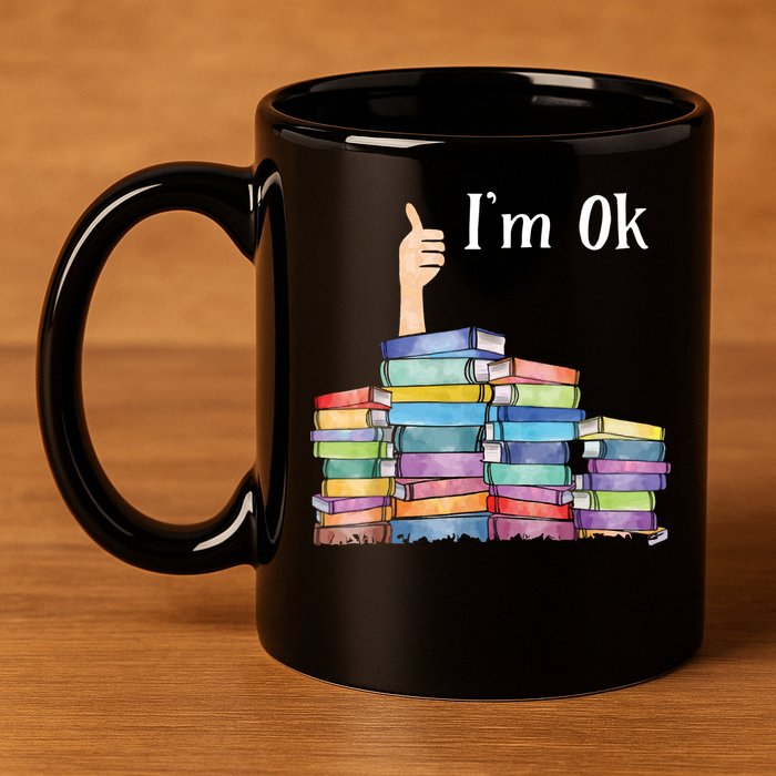 Reading Book Lovers I'm Ok National Book Lovers Day 11oz C Handle Ceramic Mug
