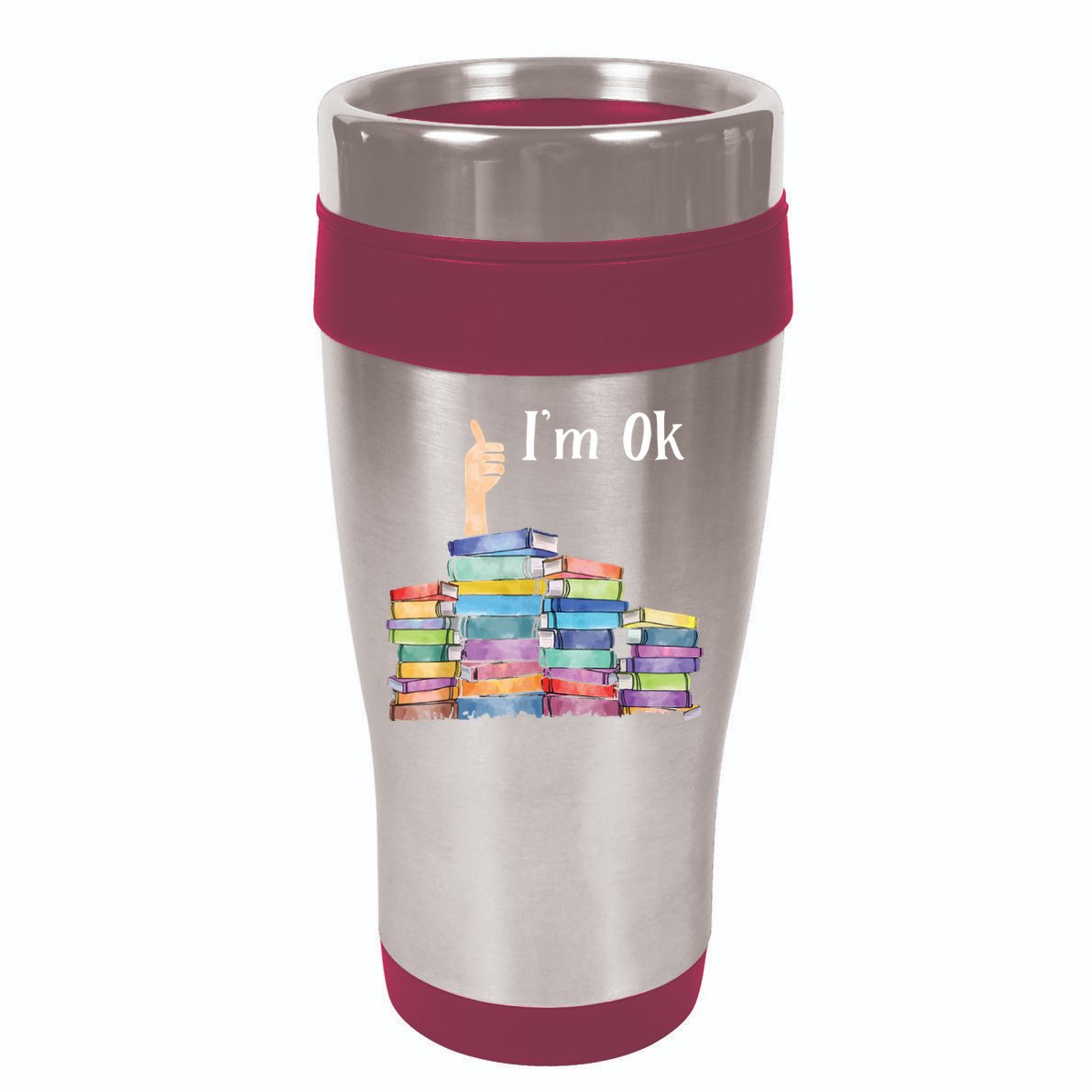 Reading Book Lovers I'm Ok National Book Lovers Day 16oz Travel Tumbler