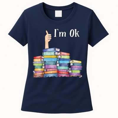 Reading Book Lovers I'm Ok National Book Lovers Day Womens T-Shirt